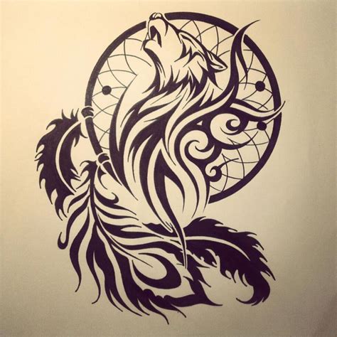 wolf with tribal tattoo|traditional wolf tattoo design.